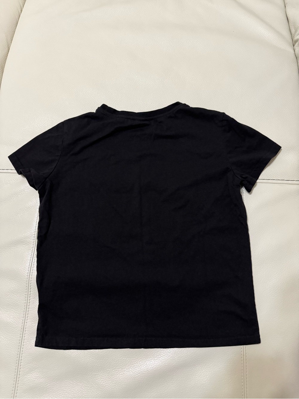 Black Graphic Tee with Abstract White Face Small - Picture 3 of 5